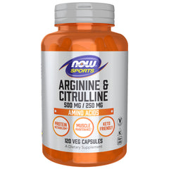 NOW Sports Arginine & Citrulline 500 mg / 250 mg - 120 Veg Capsules NOW Sports Arginine & Citrulline 500 mg / 250 mg - 120 Veg Capsules