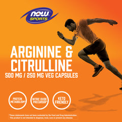 NOW Sports Arginine & Citrulline 500 mg / 250 mg - 120 Veg Capsules NOW Sports Arginine & Citrulline 500 mg / 250 mg - 120 Veg Capsules