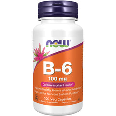 NOW Foods Vitamin B-6 100 mg - 100 Veg Capsules NOW Foods Vitamin B-6 100 mg - 100 Veg Capsules