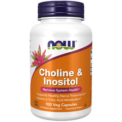 NOW Foods Choline & Inositol 500 mg - 100 Veg Capsules NOW Foods Choline & Inositol 500 mg - 100 Veg Capsules