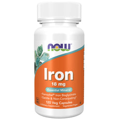 NOW Foods Iron 18 mg - 120 Veg Capsules NOW Foods Iron 18 mg - 120 Veg Capsules