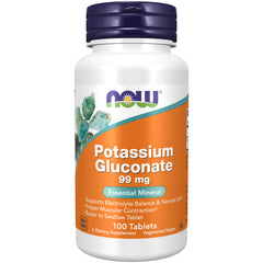 NOW Foods Potassium Gluconate 99 mg Vegetarian - 100 Tablets NOW Foods Potassium Gluconate 99 mg Vegetarian - 100 Tablets