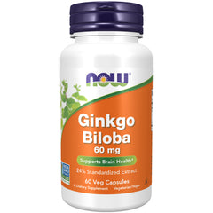 NOW Foods Ginkgo Biloba 60mg - 60 Veg Capsules NOW Foods Ginkgo Biloba 60mg - 60 Veg Capsules