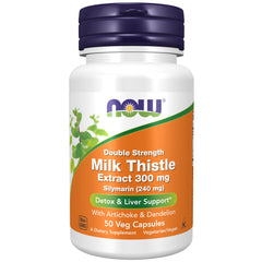 NOW Foods Milk Thistle, Double Strength 300 mg - 50 Veg Capsules