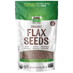 NOW Real Foods Flax Seeds, Organic - 16 oz.
