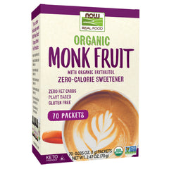 NOW Real Food Monk Fruit with Erythritol, Organic - 70 Packets NOW Real Food Monk Fruit with Erythritol, Organic - 70 Packets