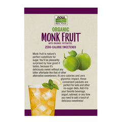 NOW Real Food Monk Fruit with Erythritol, Organic - 70 Packets