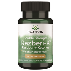 Swanson Double Strength Razberi-K Raspberry Ketones 200mg - 60 Vegan Capsules Swanson Double Strength Razberi-K Raspberry Ketones 200mg - 60 Vegan Capsules