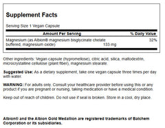 Swanson Albion Magnesium Glycinate 133mg - 90 Capsules Swanson Albion Magnesium Glycinate 133mg - 90 Capsules