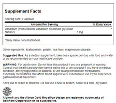 Swanson Ultra Albion Vanadium 5mg - 60 Capsules Swanson Ultra Albion Vanadium 5mg - 60 Capsules