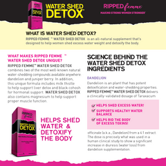 Ripped Femme Water Shed Detox - 42 Veg Capsules Ripped Femme Water Shed Detox - 42 Veg Capsules