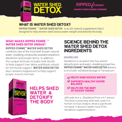 Ripped Femme Water Shed Detox - 42 Veg Capsules