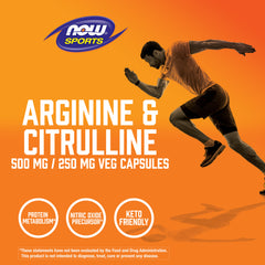NOW Sports Arginine & Citrulline 500 mg / 250 mg - 120 Veg Capsules