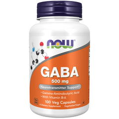 NOW Foods GABA 500 mg + B-6 - 100 Veg Capsules