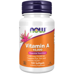 NOW Foods Vitamin A 10 000iu - 100 Softgels