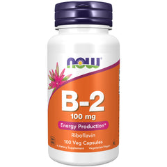 NOW Foods Vitamin B-2 100 mg - 100 Veg Capsules