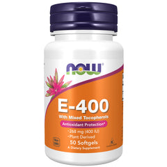 NOW Foods Vitamin E-400 With Mixed Tocopherols - 50 Softgels
