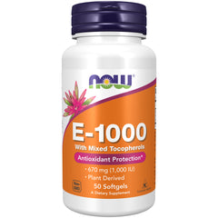 NOW Foods Vitamin E-1000 Mixed Tocopherols - 50 Softgels