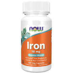 NOW Foods Iron 18 mg - 120 Veg Capsules