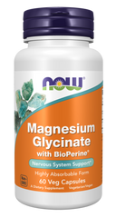 NOW Foods Magnesium Glycinate with BioPerine - 60 Veg Capsules