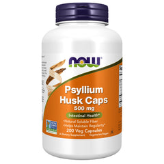 NOW Foods Psyllium Husk 500 mg - 200 Veg Capsules