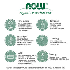 NOW Essential Oils Peppermint Essential Oil Blend Organic Roll-On - 10 ml