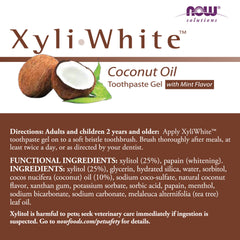 NOW Solutions XyliWhite Coconut Oil Toothpaste Gel - 181g