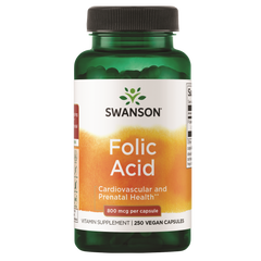 Swanson Folic Acid 800mcg - 250 Vegan Capsules