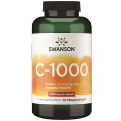 Swanson C-1000 - Vitamin C with Rose Hips 1,000mg  - 90 Vegan Capsules