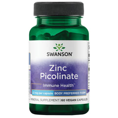 Swanson Zinc Picolinate - Body Preferred Form 22mg - 60 Vegan Capsules