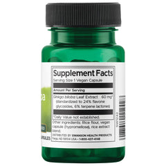 Swanson Ginkgo Biloba Extract, Standardized 60mg - 30 Capsules