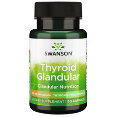Swanson Thyroid Glandular, Thyroxin-Free Formula 200 mg - 60 Capsules