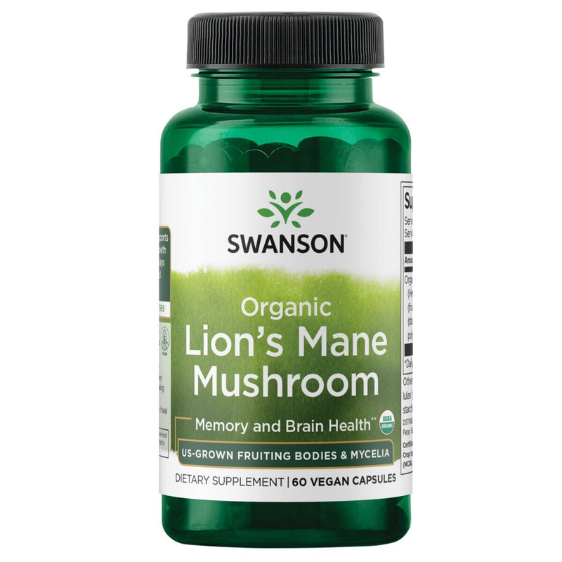 Swanson Organic Lion's Mane Mushroom - 60 Vegan Capsules
