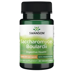 Swanson Saccharomyces Boulardii with Prebiotic MOS - 30 Vegan Capsules