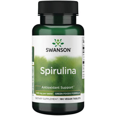 Swanson Spirulina 500 mg - 180 Vegan Tablets