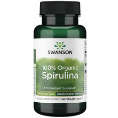 Swanson Certified Organic Spirulina 500 mg - 180 Tablets