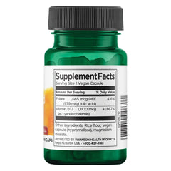 Swanson Folic Acid & B12 - 30 Veg Capsules