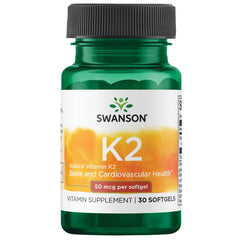 Swanson Vitamin K2, Natural 50 mcg - 30 Softgels