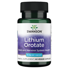 Swanson Lithium Orotate, 5 mg - 60 Veg Capsules