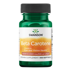 Swanson Beta-Carotene 25,000 Iu (7,500 mcg Rae) - 100 softgels