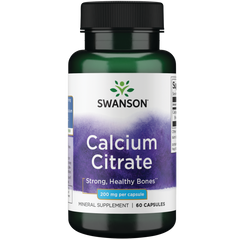 Swanson Calcium Citrate 200mg - 60 Capsules