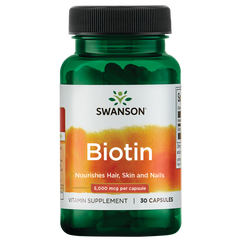 Swanson Biotin 5,000mcg - 30 Capsules