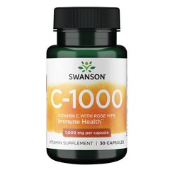 Swanson C-1000 - Vitamin C with Rose Hips 1,000mg  - 30 Capsules
