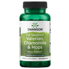 Swanson Full Spectrum Valerian, Chamomile & Hops - 60 Capsules