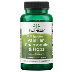 Swanson Full Spectrum Valerian, Chamomile & Hops - 60 Capsules