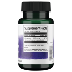 Swanson Chromium Picolinate 200mcg - 100 Vegan Capsules