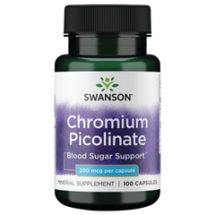 Swanson Chromium Picolinate 200mcg - 100 Vegan Capsules