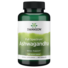 Swanson Full Spectrum Ashwagandha 450mg - 100 Capsules