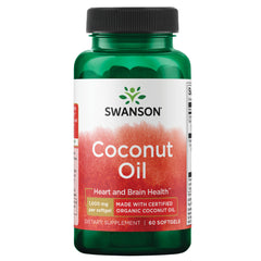 Swanson Coconut Oil Made w/ Certified Organic Coconut Oil 1000mg - 60 Softgels
