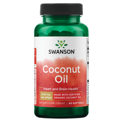 Swanson Coconut Oil Made w/ Certified Organic Coconut Oil 1000mg - 60 Softgels
